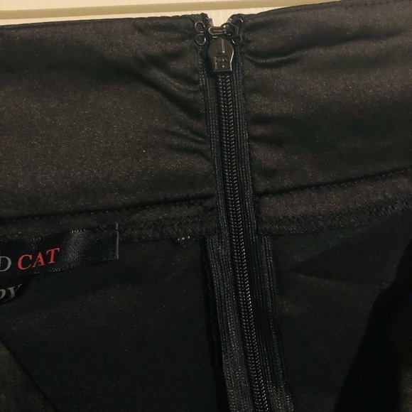 Wildcat Black Silky Tie Skirt Mini Black Plus - Picture 4 of 5
